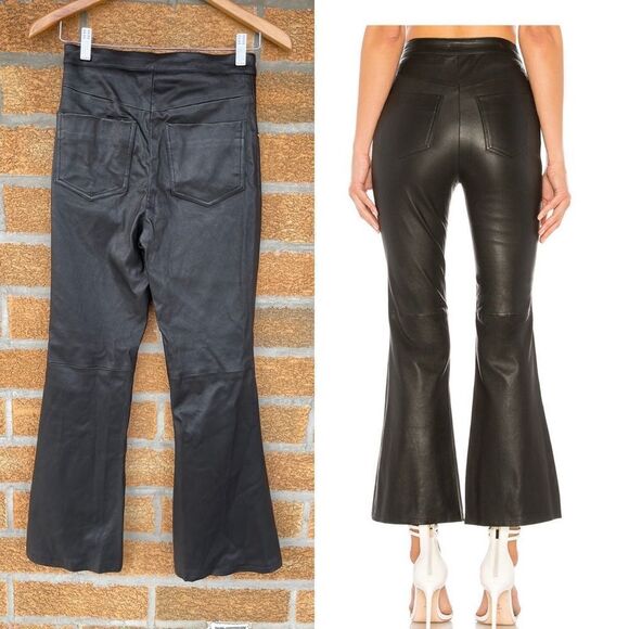 Lovers + Friends Leather Kick Flare leather pants small - Picture 3 of 14